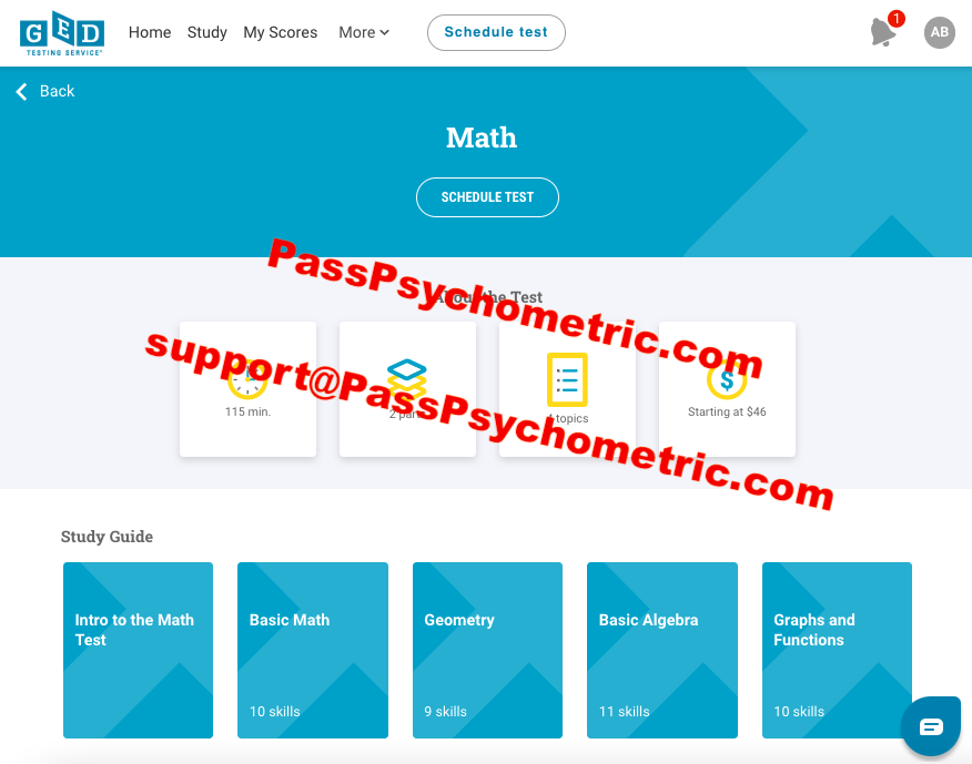 GED Math Exam - Cheat GED Exam - PassPsychometric