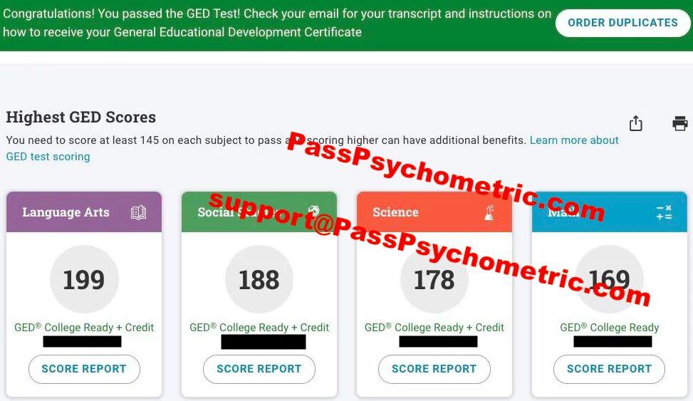 GED Passed! Language Arts, Social Studies, Science and Math - PassPsychometric