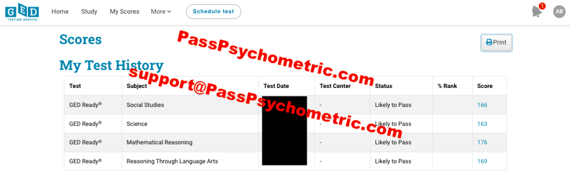 GED Ready Exam Scores - Cheat GED Exam - PassPsychometric
