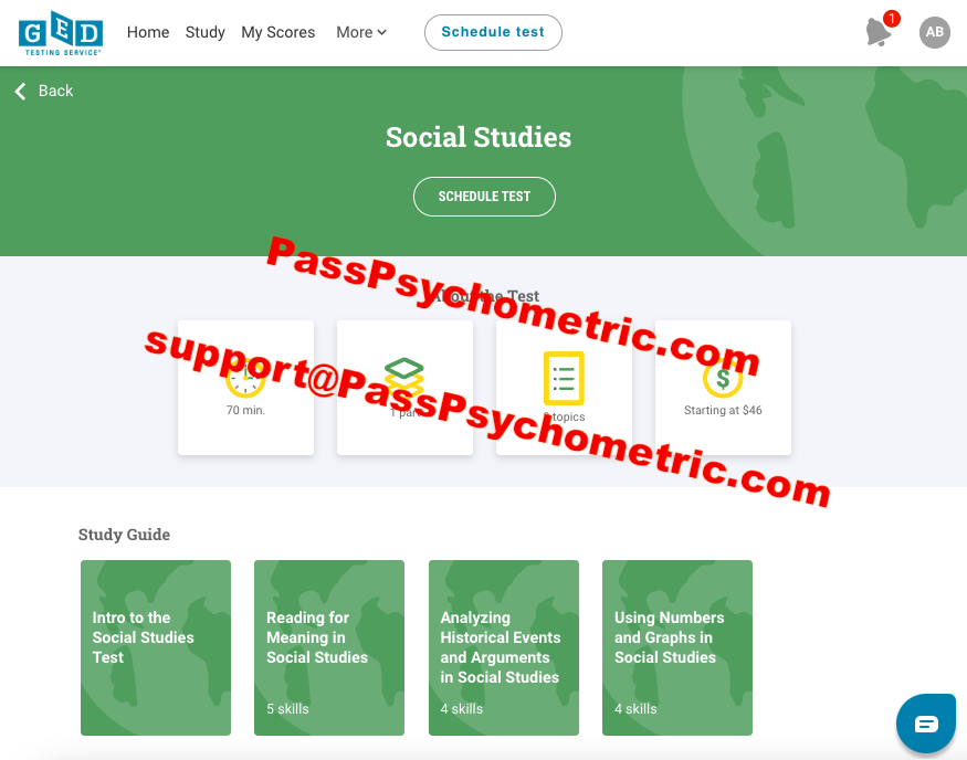 GED Social Studies Exam - Cheat GED Exam - PassPsychometric