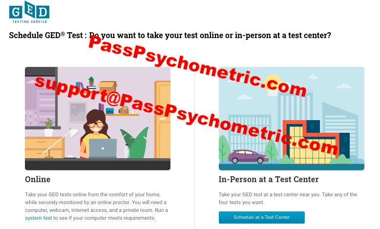 Schedule GED Test - Cheat GED - PassPsychometric