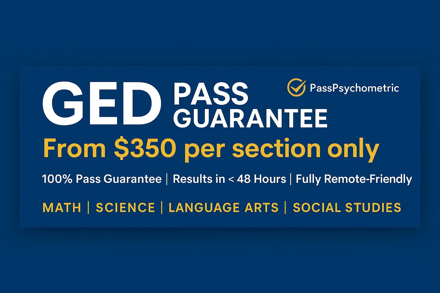 GED Pass Guarantee - PassPsychometric