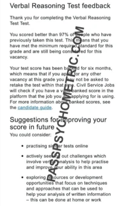 Civil Service Verbal Test 97th Percentile