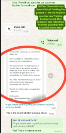 Clifford Chance Watson Glaser Success Email