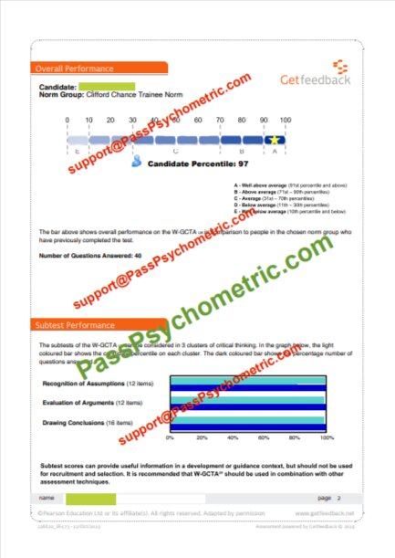 Watson Glaser Critical Thinking Law Test 97th Percentile Score