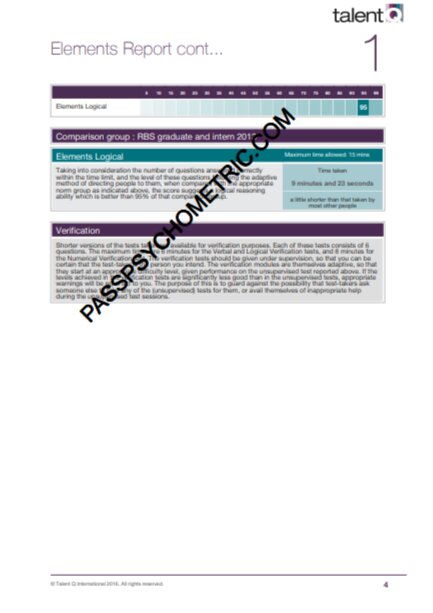 TalentQ 99th Percentile % Score RBS Logical Reasoning Feedback