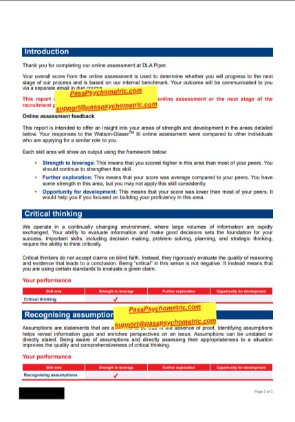 Watson Glaser Critical Thinking Law Test DLA PIPER Official 99th Percentile Score