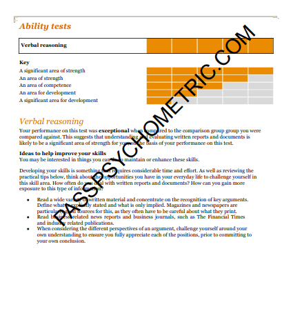 SHL (CEB) 100% Score PwC Verbal Feedback Report