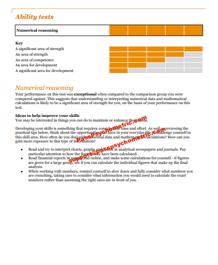 SHL (CEB) 100% Score PwC Numerical Feedback Report