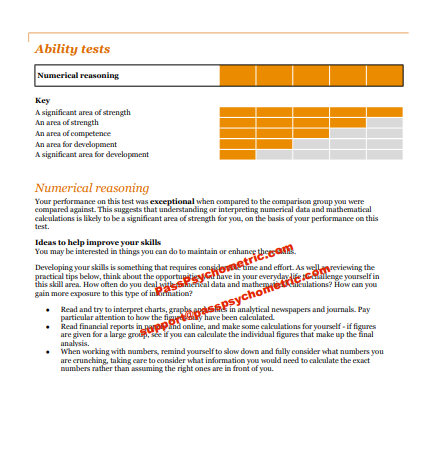 SHL (CEB) 100% Score PwC Numerical Feedback Report