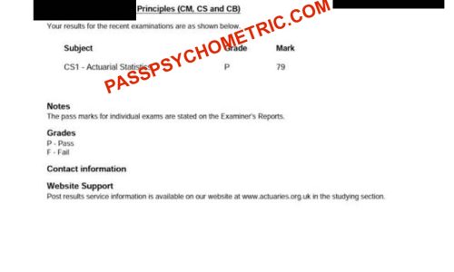 PASS CS1 IFOA ACTUARIAL EXAM PROOF